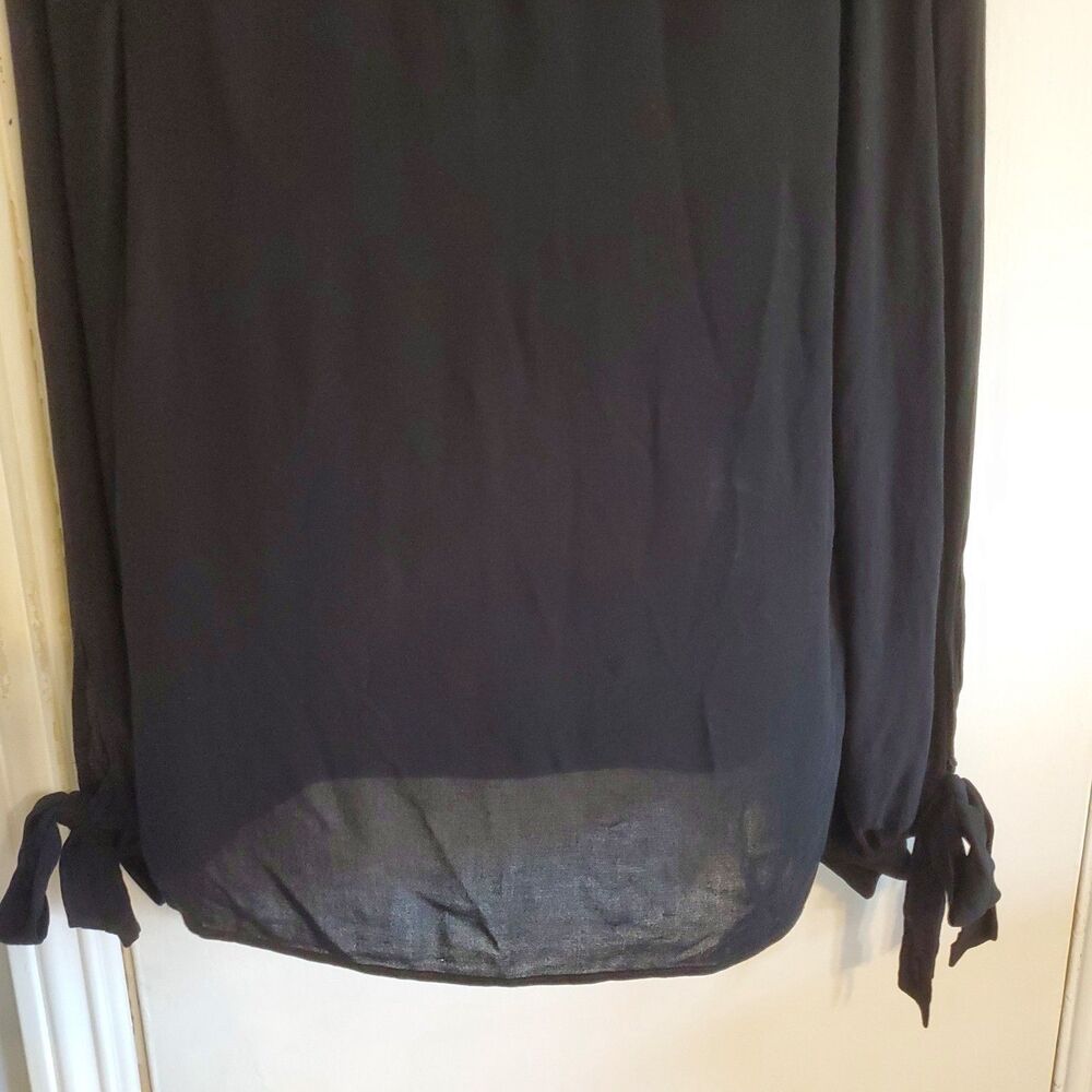 Banana Replublic Black Poet Sleeve Top Size XS Minimal Career Office Capsule - Picture 3 of 10